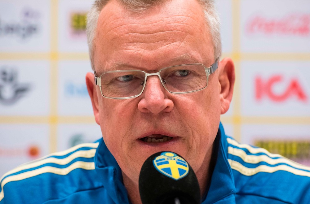 Swedenu00e2u20acu2122s head coach Janne Andersson speaks during a press conference on March 23, 2018 in Solna. u00e2u20acu201d AFP pic 