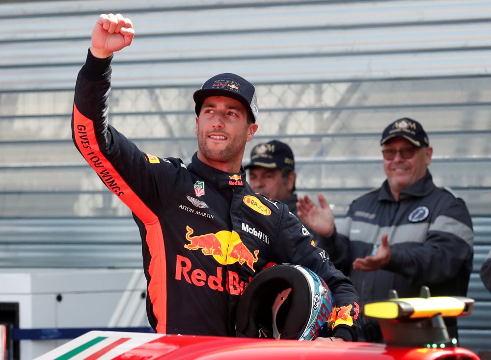 Red Bullu00e2u20acu2122s Daniel Ricciardo celebrates qualifying in pole position in the Monaco Grand Prix. u00e2u20acu201d Reuters pic