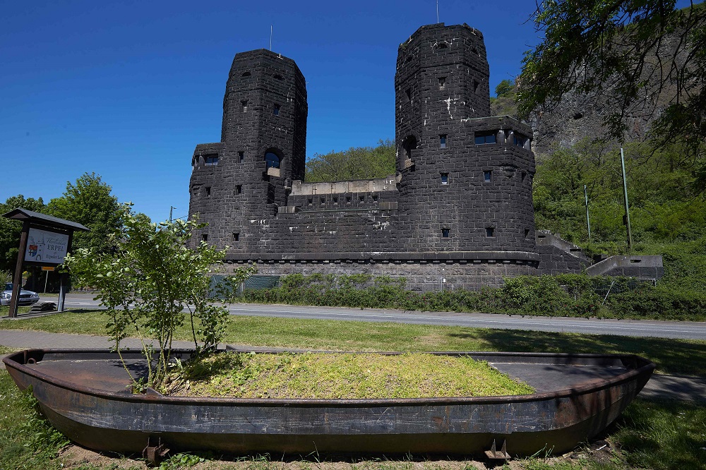 Two towers of the destroyed Bridge at Remagen are pictured on May 7, 2018 in Erpel near Remagen and Bonn, western Germany. u00e2u20acu201d AFP pic
