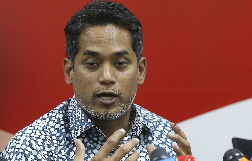 Khairy Jamaluddin gives a press conference at Menara Dato Onn in Kuala Lumpur May 14, 2018. u00e2u20acu201d Picture by Azneal Ishak