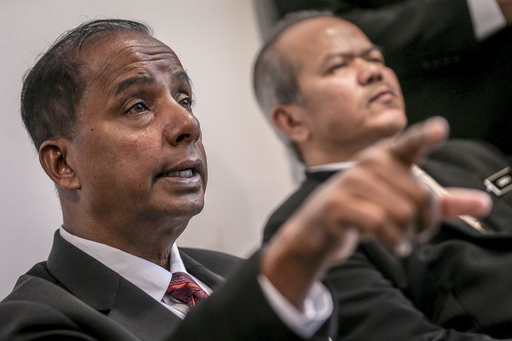 Minister of Human Resources M.  Kulasegaran speaks during a press conference at Wisma Perkeso, Kuala Lumpur May 24, 2018. u00e2u20acu201d Picture by Hari Anggara