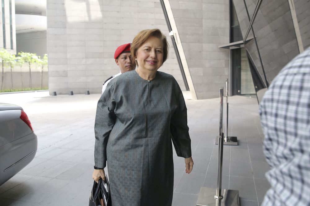 Tan Sri Zeti Akhtar Aziz arrives at the Ilham Tower in Kuala Lumpur on May 18, 2018.. u00e2u20acu201d Picture by Firdaus Latif