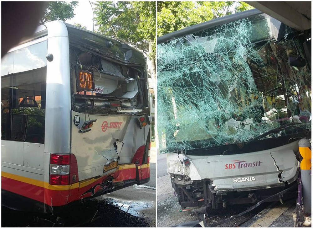 Pictures showing the accident between two buses. u00e2u20acu201d Picture courtesy of Linie Gabas Sajonia/Facebook