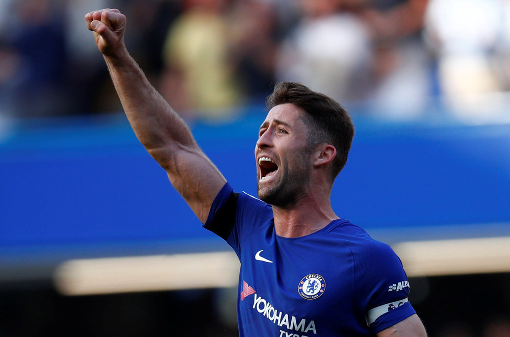 Chelsea's Gary Cahill celebrates after the EPL match with Liverpool at Stamford Bridge May 6, 2018. u00e2u20acu201d Reuters pic