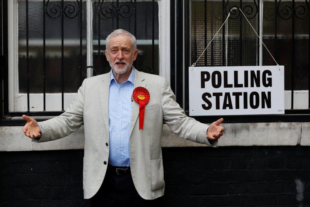 Britain's Labour Party leader Jeremy Corbyn after voting in local government elections in London May 3, 2018. u00e2u20acu201d Reuters pic