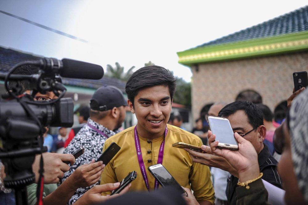 Pakatan Harapanu00e2u20acu2122s Muar candidate Syed Saddiq Syed Abdul Rahman speaks to reporters after the u00e2u20acu02dcDialog Tun Daim Bersama Pengundi Muaru00e2u20acu2122 at Pasir Yusof, Muar May 5, 2018. u00e2u20acu2022 Picture by Firdaus Latif
