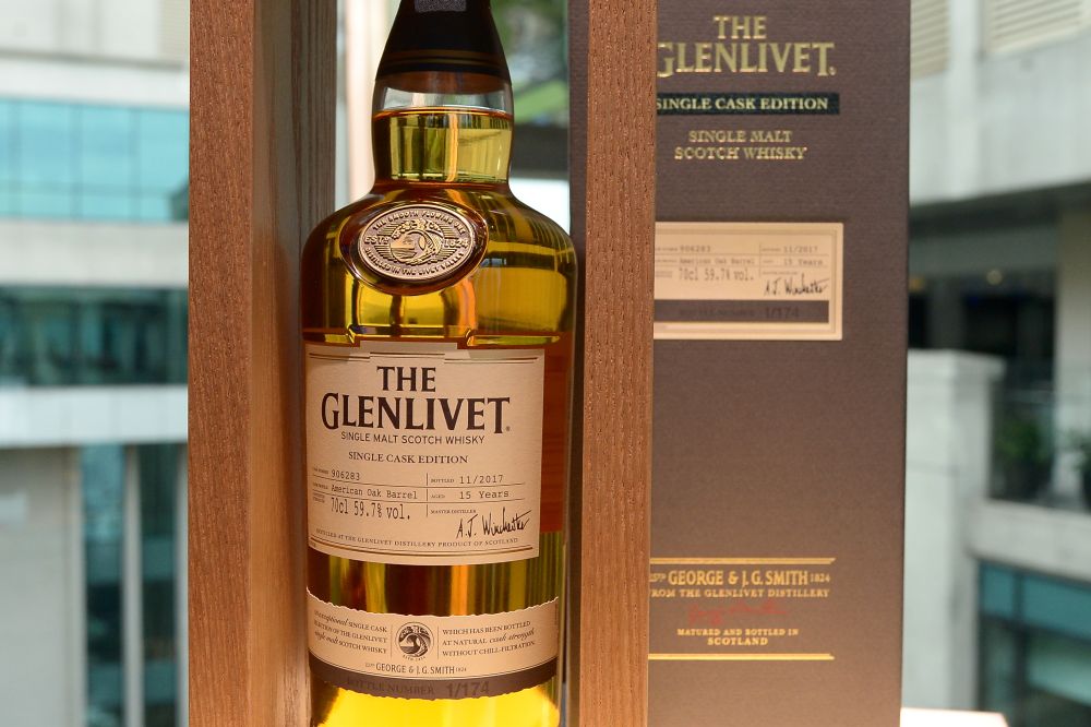 Only 174 bottles of the Glenlivet 15-year-old Single Cask Edition (Cask 906283) are available in Malaysia. ― Picture by Mukhriz Hazim