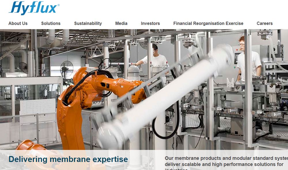 Screengrab from the Hyflux portal on the internet.