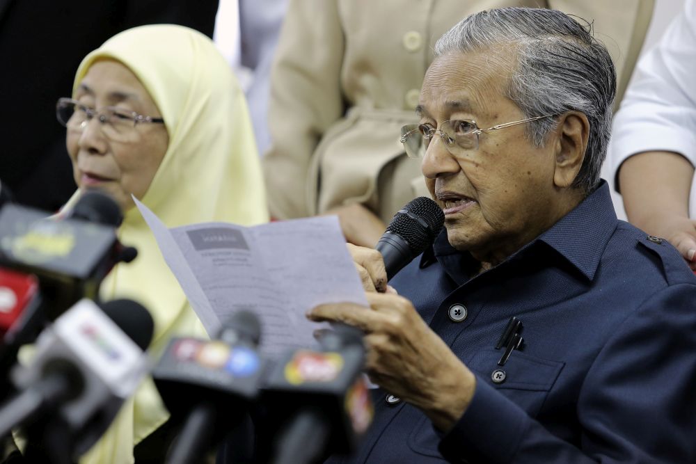 Tun Dr Mahathir Mohamad speaks during a press conference at PPBMu00e2u20acu2122s headquarters in Petaling Jaya on May 17, 2018. u00e2u20acu201d Picture by Yusof Mat Isa