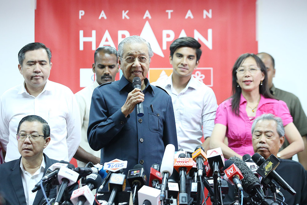 Newly elected Prime Minister Tun Dr Mahathir Mohamad attends a news conference in Menara Yayasan Selangor May 12, 2018. u00e2u20acu201d Picture by Azinuddin Ghazali