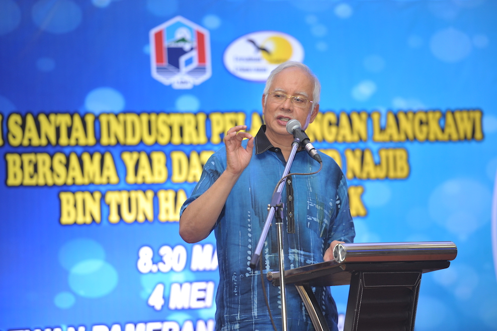 Datuk Seri Najib Razak delivers his speech at the Langkawi tourism industry gathering May 4, 2018. u00e2u20acu201d Picture by KE Ooi