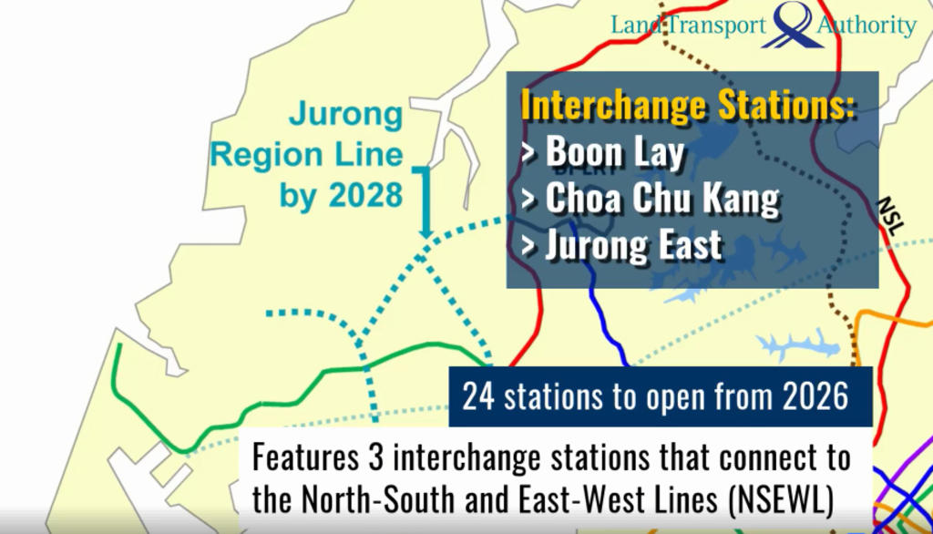 Singapore's seventh MRT line, the Jurong Region Line (JRL), will be 24km long with 24 stations that will run above ground. u00e2u20acu201d Picture courtesy of LTA 