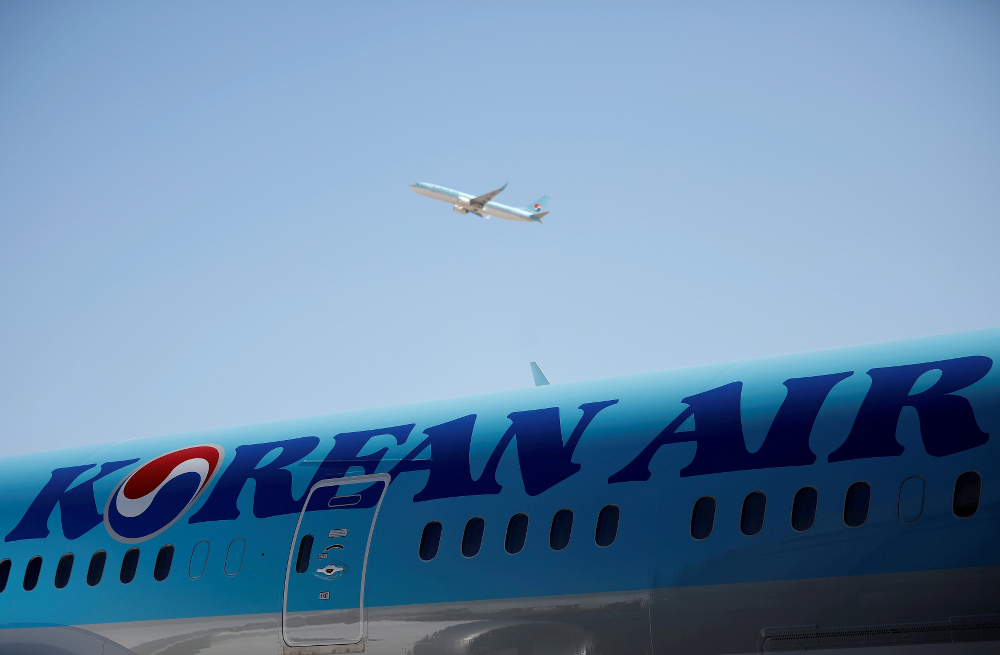 The logo of Korean Airlines is seen on a B787-9 plane at its aviation shed in Incheon February 27, 2017. u00e2u20acu201d Reuters pic