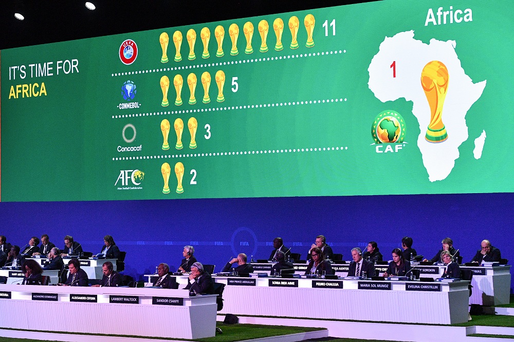 Presentation of the Morocco 2026 bid during the 68th Fifa Congress at the Expocentre in Moscow June 13, 2018. u00e2u20acu201d AFP pic