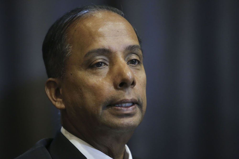 Human Resources Minister M. Kulasegaran speaks at a press conference after the HRDF townhall session at The Vertical, Kuala Lumpur June 7, 2018. u00e2u20acu201d Picture by Yusof Mat Isa