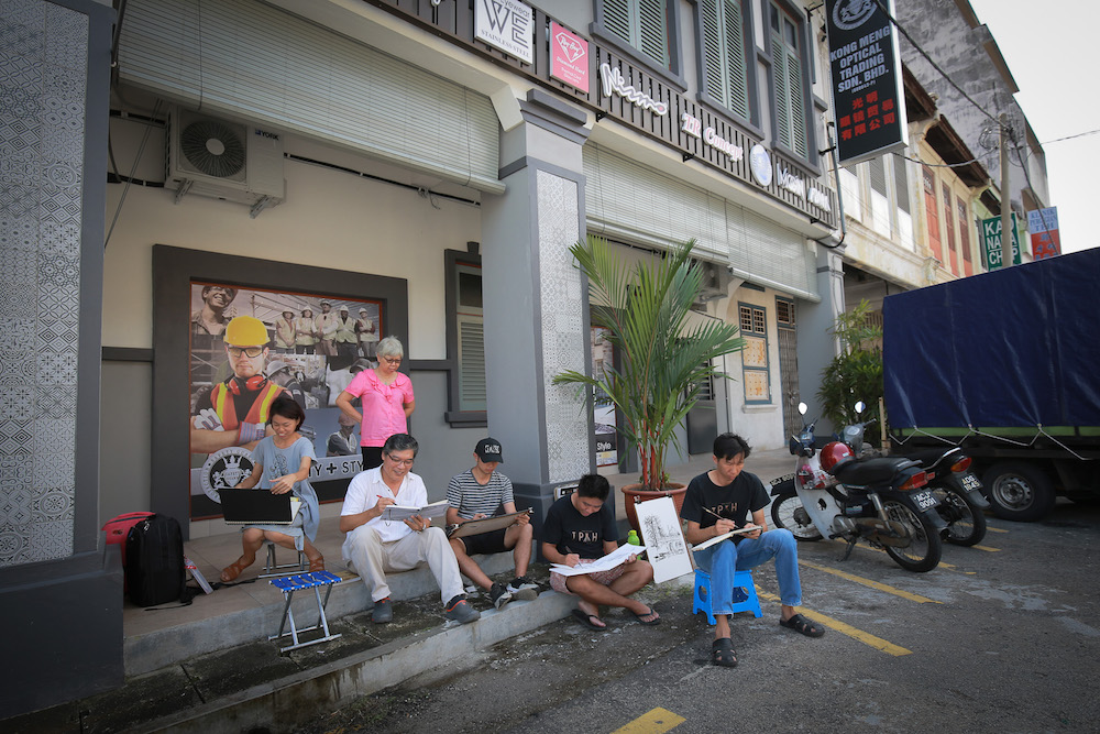 Urban Sketchers started out as a two-member group in 2014 but has now grown to more than 100 members. u00e2u20acu201d Picture by Marcus Pheong