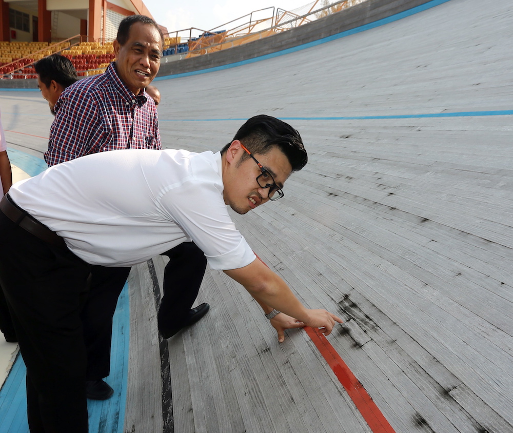 During a site visit Perak youth and sports exco Howard Lee Chuan How likened the velodrome to a u00e2u20acu02dcpost-apocalyptic siteu00e2u20acu2122. u00e2u20acu201d Picture by Marcus Pheong 