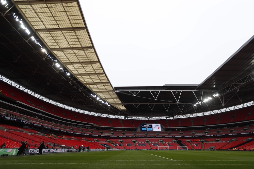 The interior of Wembley Stadium is photographed in London, on February 10, 2018. u00e2u20acu201d AFP pic