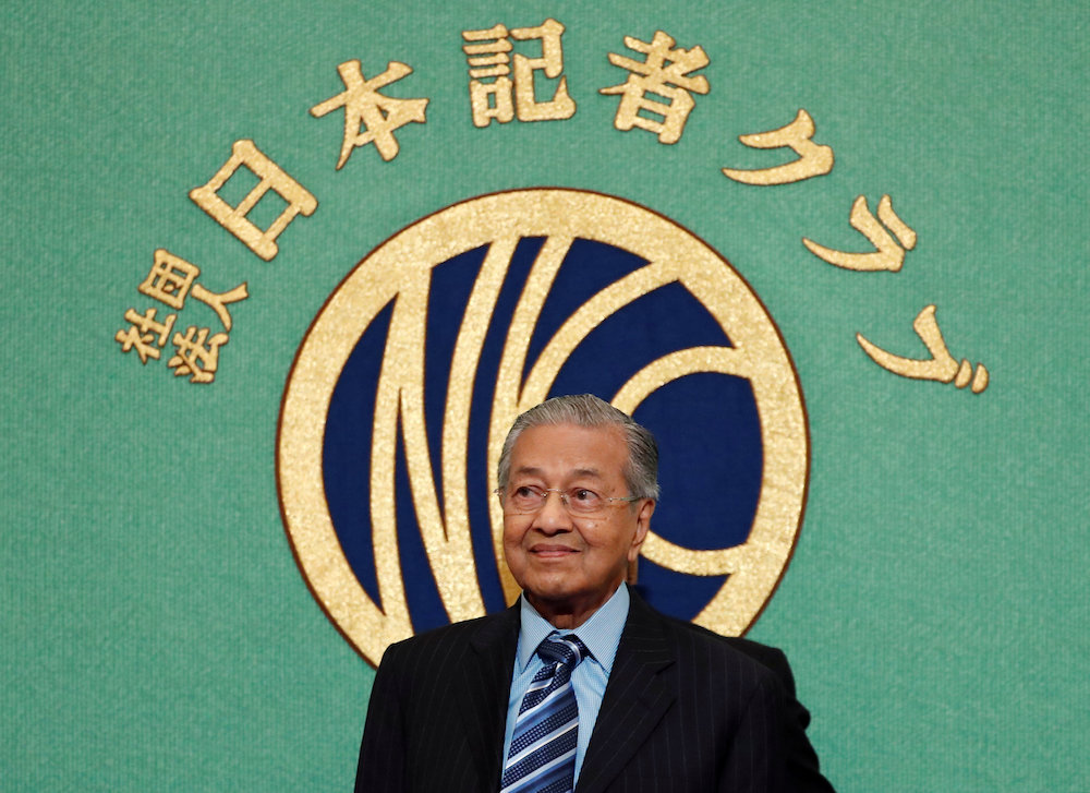 Prime Minister Tun Dr Mahathir Mohamad attends a news conference at Japan National Press Club in Tokyo June 11, 2018. u00e2u20acu201d Reuters pic