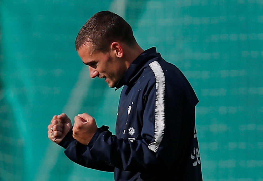 Franceu00e2u20acu2122s Antoine Griezmann gestures during training in Glebovsky, Russia June 11, 2018. u00e2u20acu201d Reuters pic