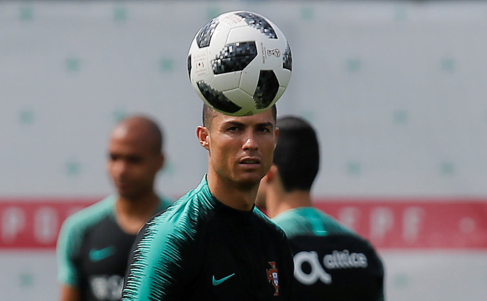 Cristiano Ronaldo attends a training session in Kratovo June 12, 2018. u00e2u20acu201d Reuters pic
