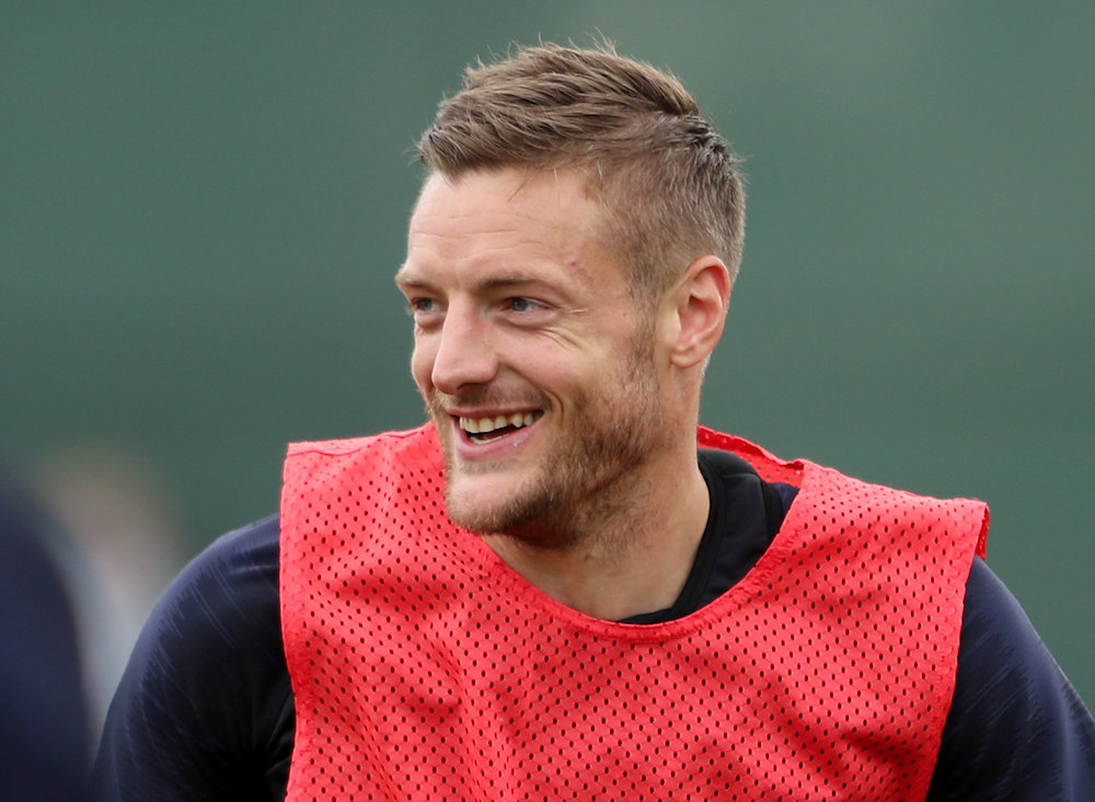 Englandu00e2u20acu2122s Jamie Vardy smiles during training in Saint Petersburg June 13, 2018. u00e2u20acu201d Reuters pic