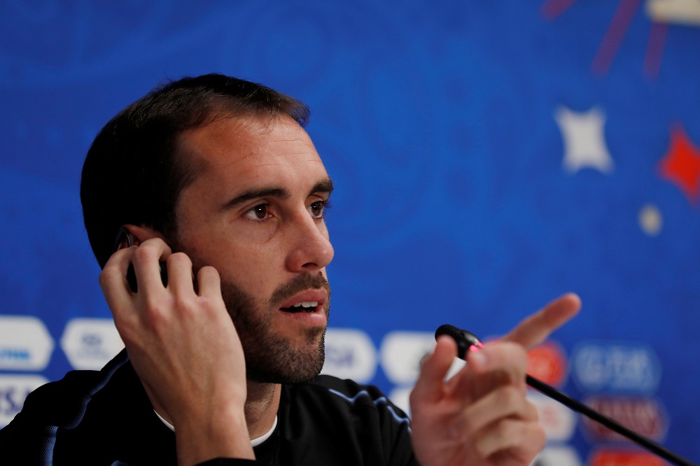 Uruguayu00e2u20acu2122s Diego Godin during a press conference in Yekaterinburg, Russia June 14, 2018. u00e2u20acu201d Reuters pic 