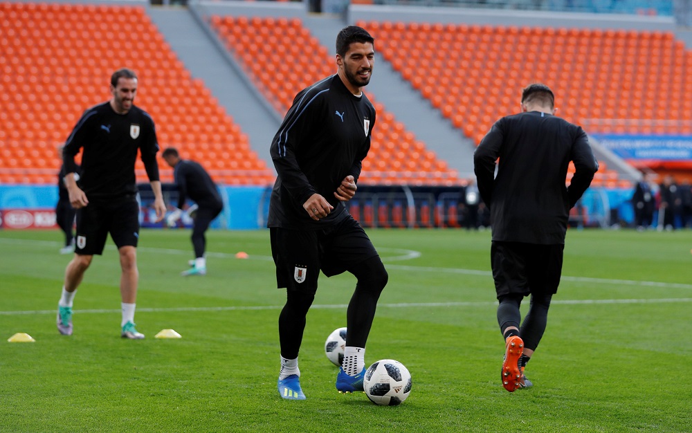 Uruguay's Luis Suarez during training in Yekaterinburg, Russia June 14, 2018. u00e2u20acu201d Reuters pic