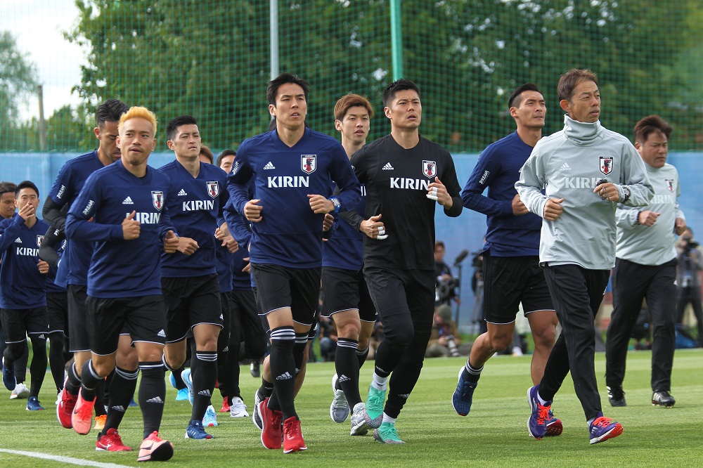 Japan's players during traning in Kazan, Russia June 14, 2018. u00e2u20acu201d Reuters pic