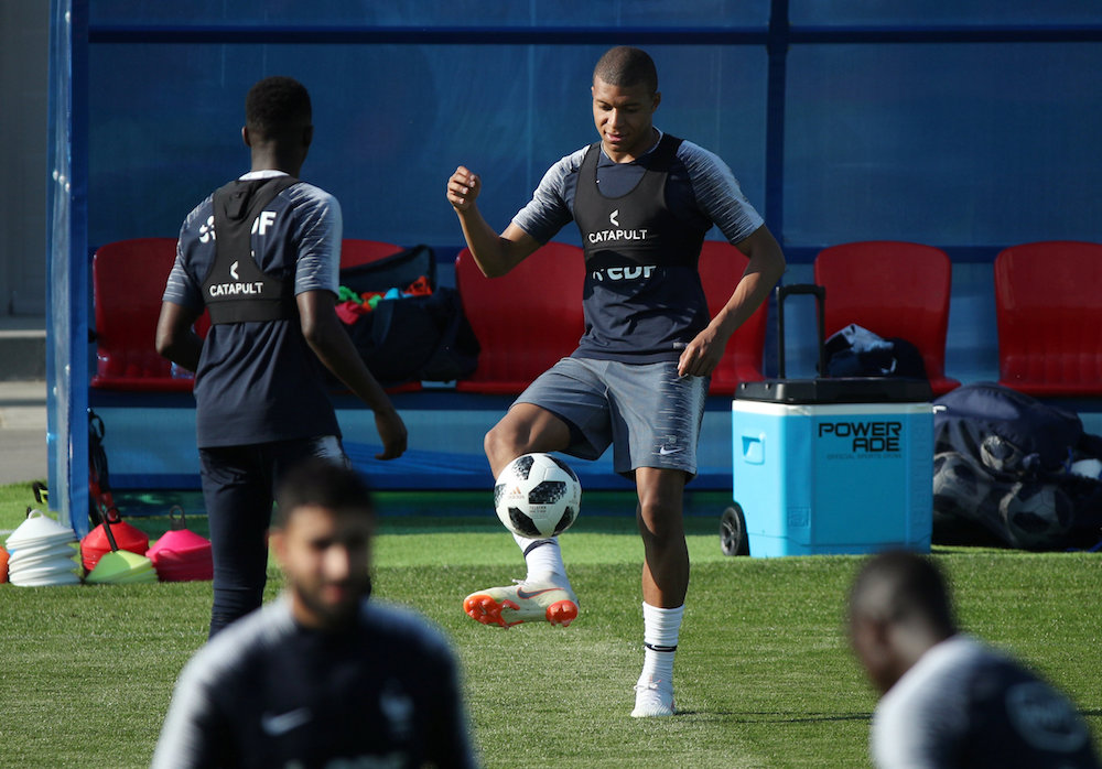 France's Kylian Mbappe is seen during training in Moscow June 18, 2018. u00e2u20acu201d Reuters pic