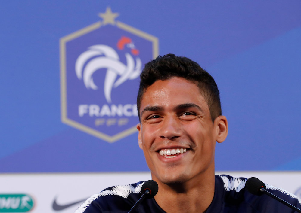 Franceu00e2u20acu2122s Raphael Varane smiles during a press conference in Istra June 19, 2018. u00e2u20acu201d Reuters pic