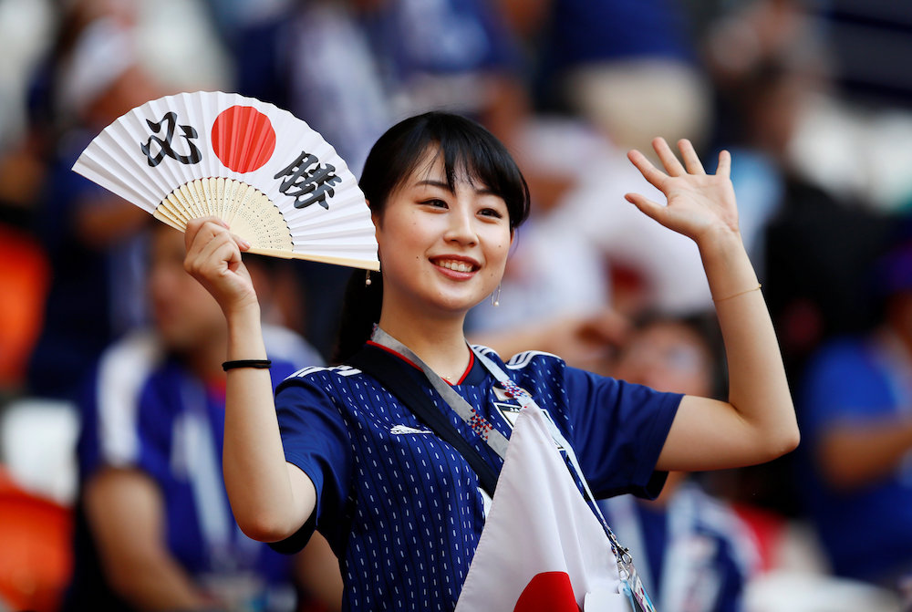 A Japan fan is seen before the Group H match against Colombia in Saransk June 19, 2018. u00e2u20acu201d Reuters pic