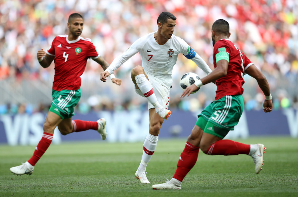 Portugalu00e2u20acu2122s Cristiano Ronaldo in action against Morocco at the 2018 Fifa World Cup in Moscow June 20, 2018. u00e2u20acu201d Reuters pic