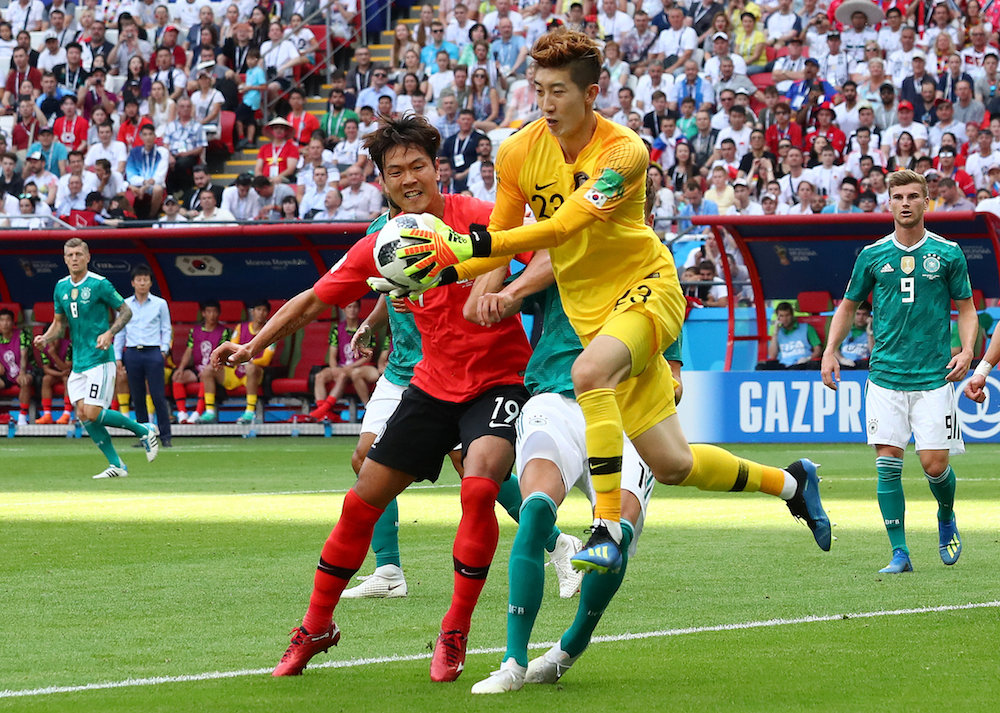 South Koreau00e2u20acu2122s Cho Hyun-woo and Kim Young-gwon in action against Germany at the 2018 Fifa World Cup in Kazan June 27, 2018. u00e2u20acu201d Reuters pic