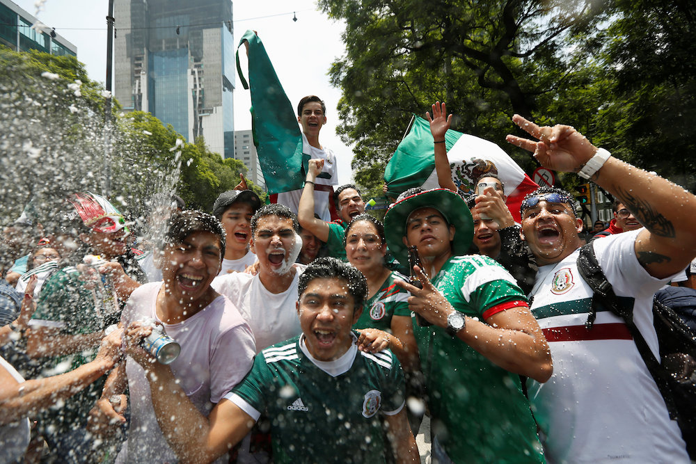 Mexican fans celebrate while posing for a photograph in Mexico City June 27, 2018. u00e2u20acu201d Reuters pic