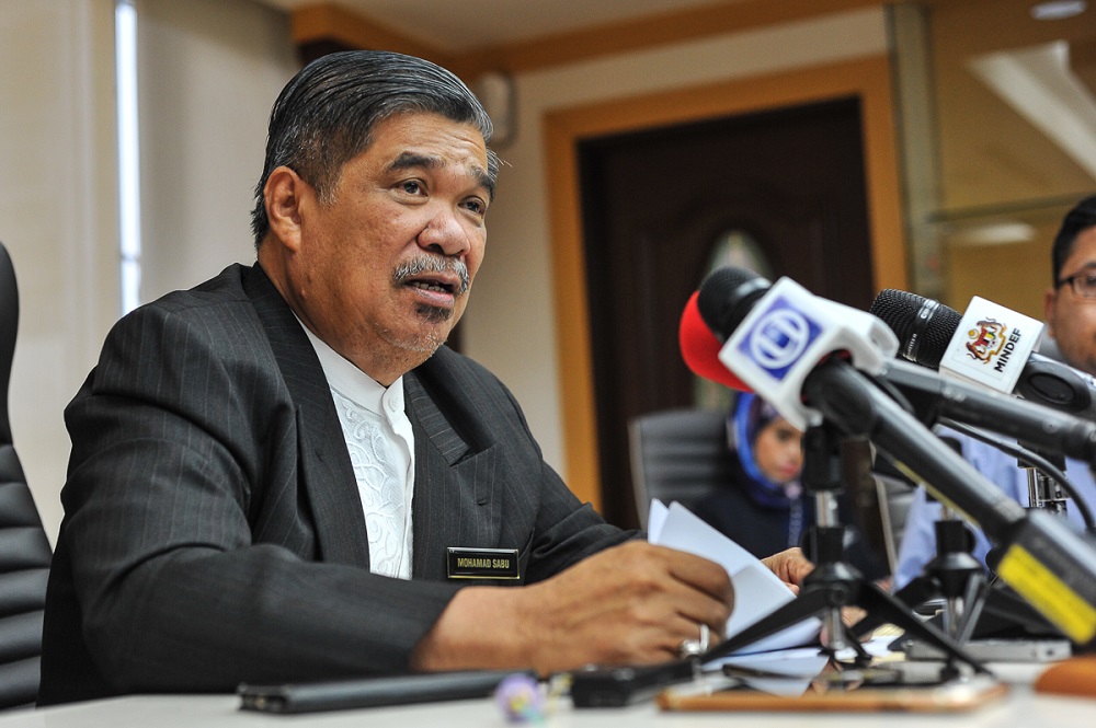 Defence Minister Mohamad Sabu speaks during a press conference at Wisma Pertahanan in Kuala Lumpur June 4, 2018. u00e2u20acu201d Picture by Shafwan Zaidon