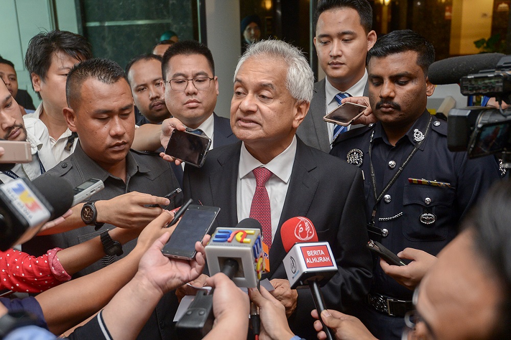 Attorney General Tommy Thomas speaks to reportrs at the Attorney General Chambers in Putrajaya June 6, 2018. u00e2u20acu201d Picture by Mukhriz Hazim