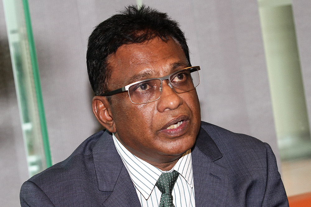 President of the Malaysian Bar Council, George Varughese, speaks to reporters during press conference in Putrajaya June 11, 2018. u00e2u20acu201d Picture by Miera Zulyana