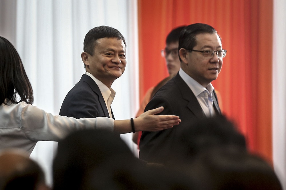Alibaba Group executive chairman Jack Ma and Finance Minister Lim Guan Eng at the opening of the groupu00e2u20acu2122s first Southeast Asian office in Bangsar South, Kuala Lumpur June 18, 2018. u00e2u20acu201d Picture by Hari Anggara