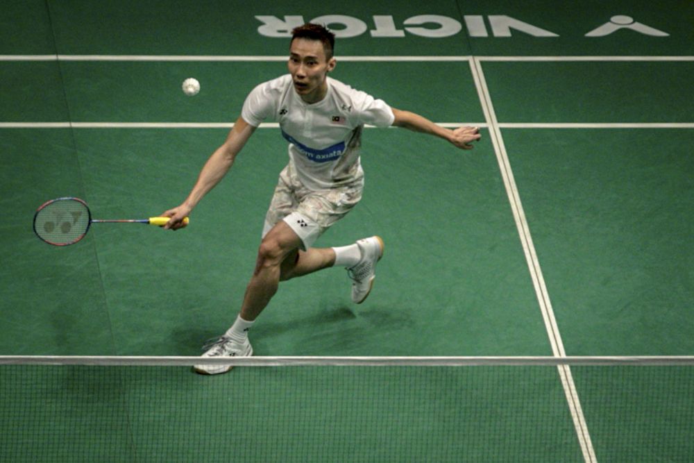 Datuk Lee Chong Wei in action during the semi-finals of the Malaysia Open Badminton Championship 2018 at Axiata Stadium in Bukit Jalil. u00e2u20acu201d Picture by Hari Anggara.