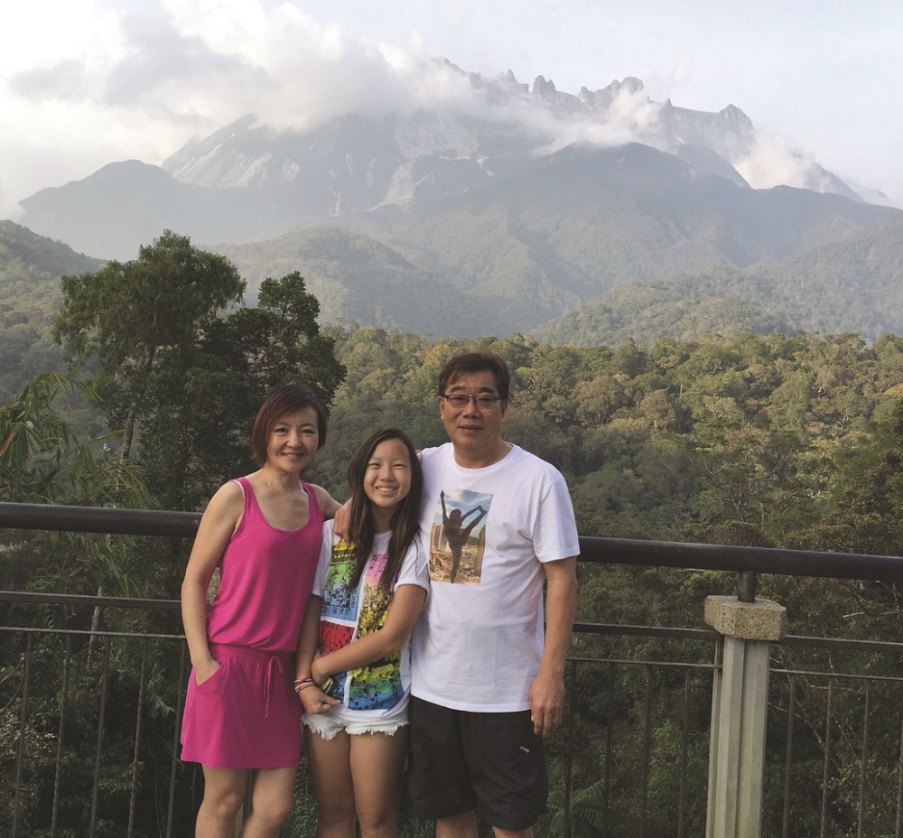 Artist Grace Cong Lige and her family on holiday in Sabah. — Picture courtesy of Grace Cong