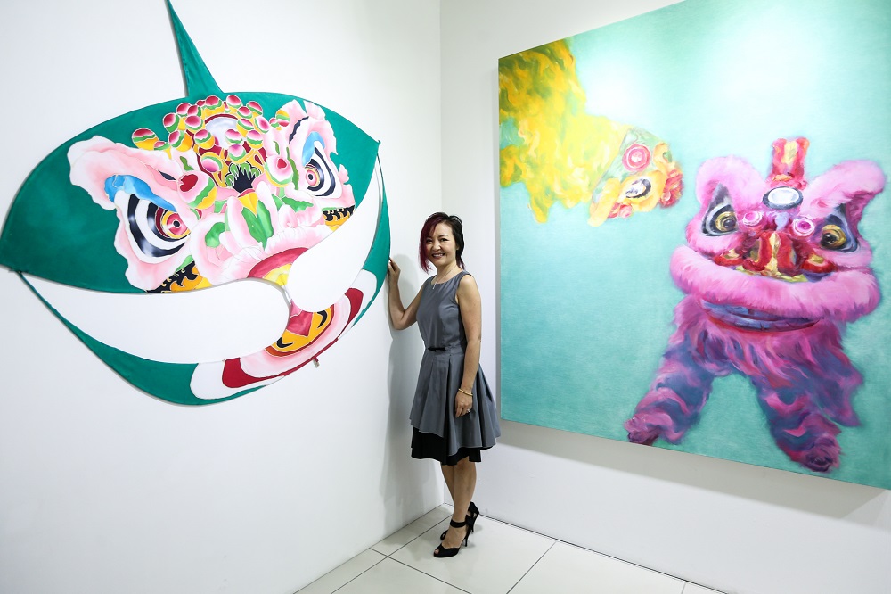 Artist Grace Cong Lige at her second solo exhibition titled u00e2u20acu02dcThe Power of Tradition: Belt and Roadu00e2u20acu2122 held at the National Art Gallery. u00e2u20acu201d Picture by Ahmad Zamzahuri