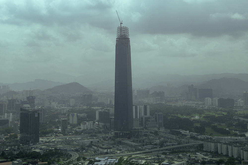 An aerial view of TRX Tower in Kuala Lumpur May 30, 2018. u00e2u20acu201d Picture by Mukhriz Hazim