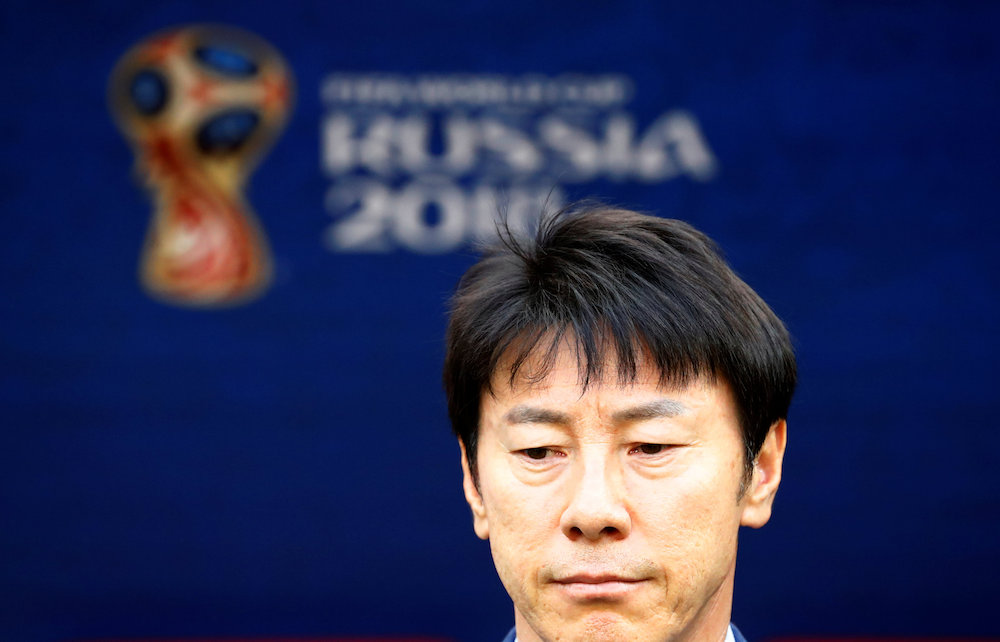 South Korea coach Shin Tae-yong before the match against Germany in Kazan June 27, 2018. u00e2u20acu201d Reuters pic