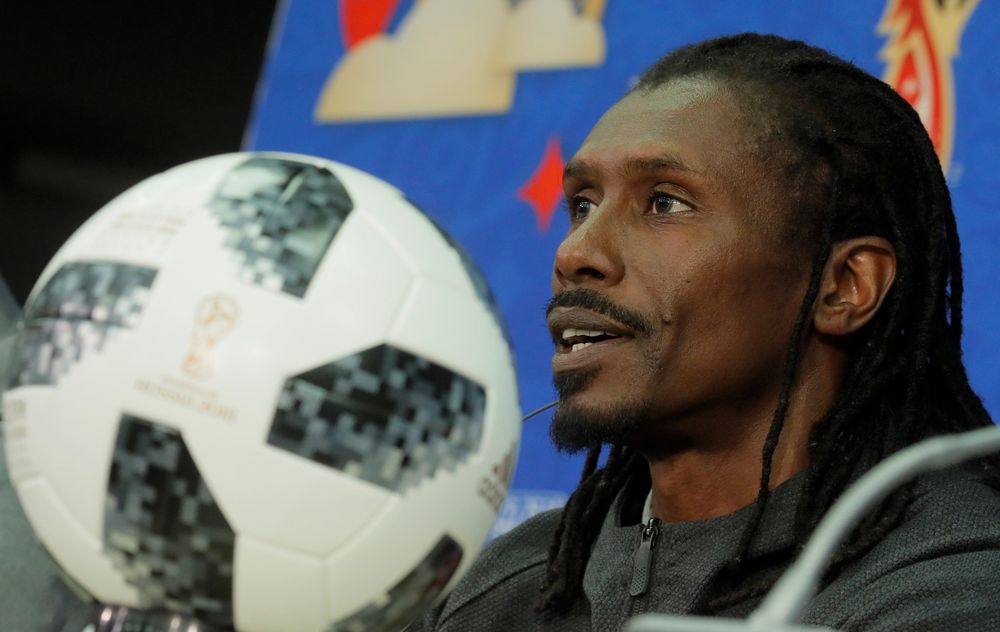 Senegal coach Aliou Cisse during the press conference in Spartak Stadium, Moscow, June 18, 2018. u00e2u20acu201d Reuters pic