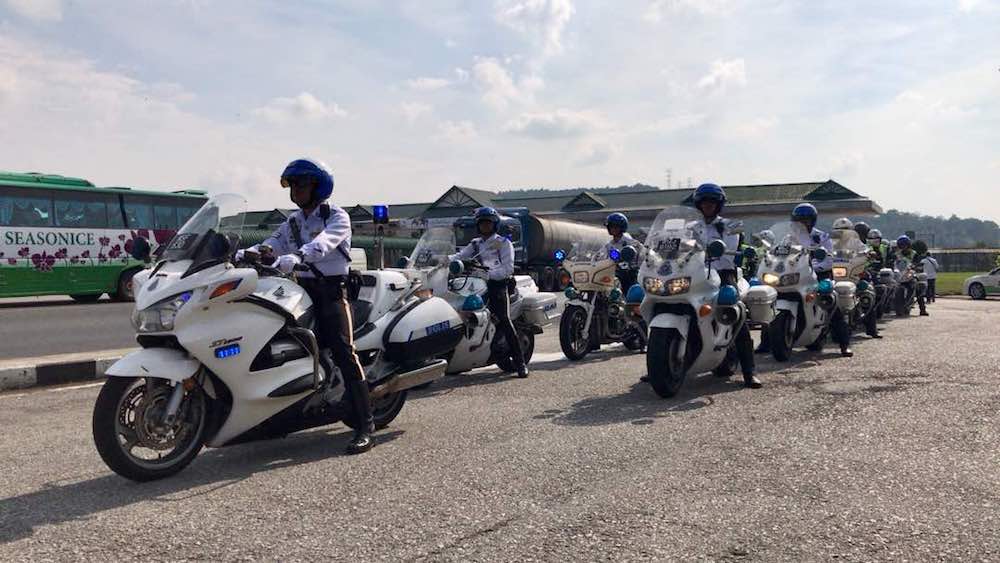A convoy of high-powered traffic police motorcycles are seen before the Ops Selamat 2018 road safety campaign flagging-off ceremony during the eventu00e2u20acu2122s state level launch at the Skudai toll plaza (southbound) this afternoon. u00e2u20acu201d Picture by Ben Tan