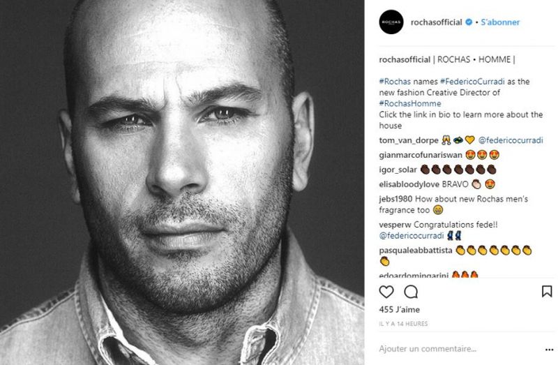 Rochas named Federico Curradi as the new creative director of its menswear division. u00e2u20acu2022 AFP pic