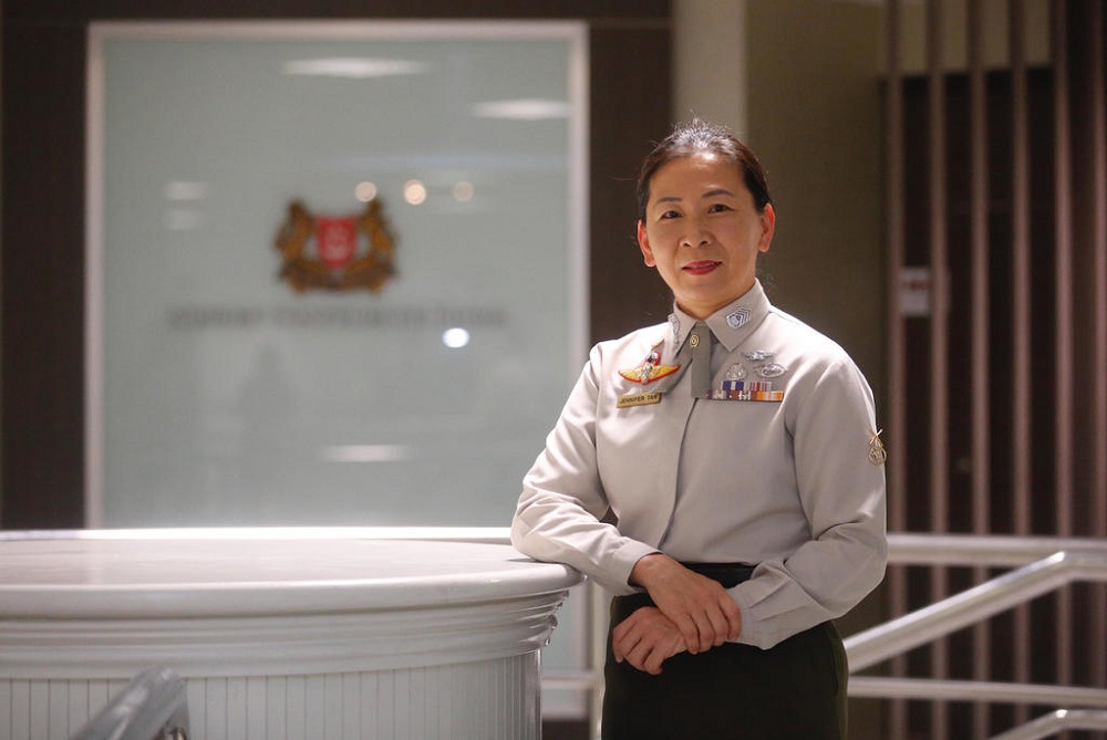 Senior Warrant Officer Jennifer Tan, who will be promoted to become the Singapore Armed Forces' first female Chief Warrant Officer. u00e2u20acu201d Najeer Yusof/TODAY pic