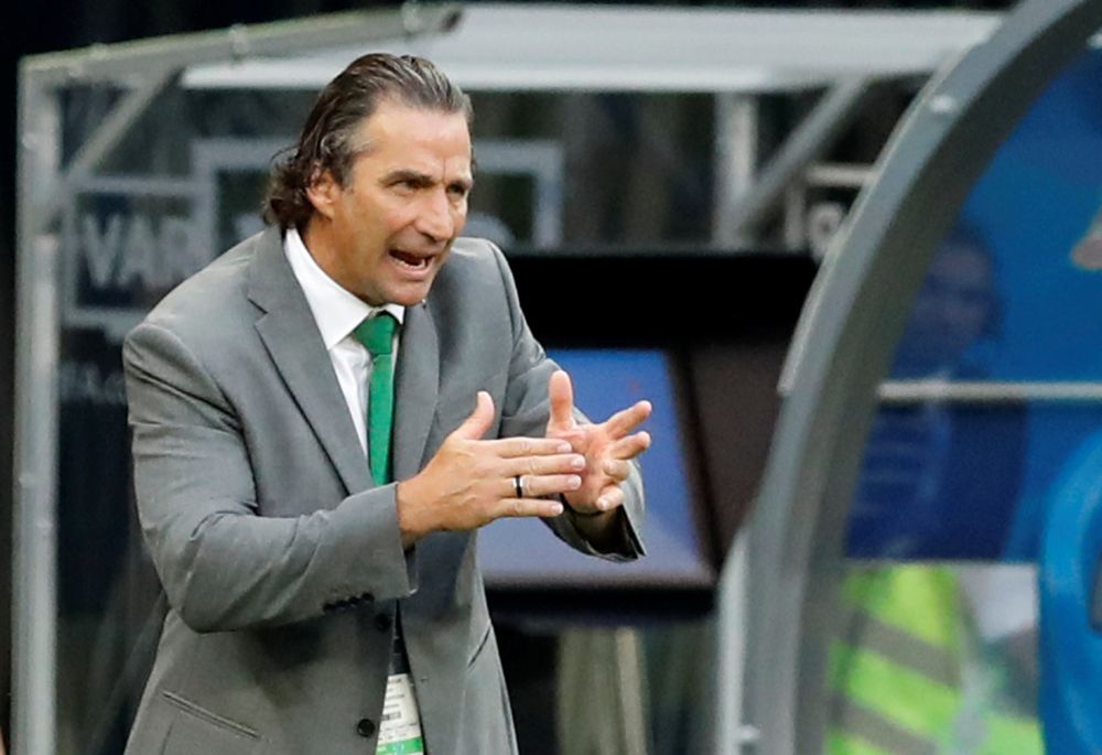 Saudi Arabia coach Juan Antonio Pizzi gestures during the match against Uruguay in Rostov-on-Don June 20, 2018. u00e2u20acu2022 Reuters pic