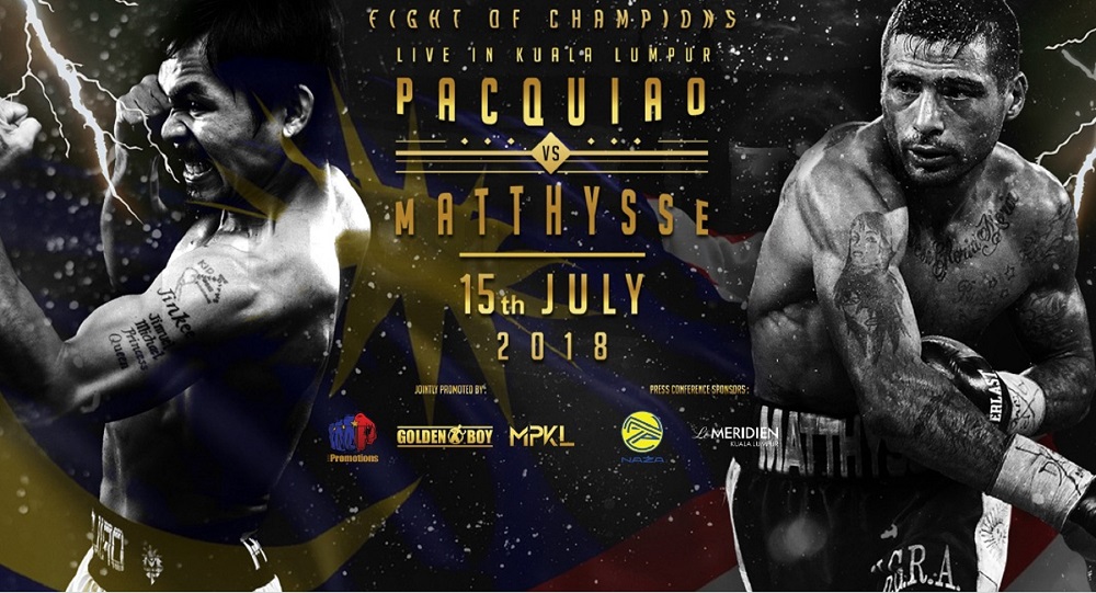 The official promotional poster for the fight between Manny Pacquiao and Argentina’s Lucas Matthysse.